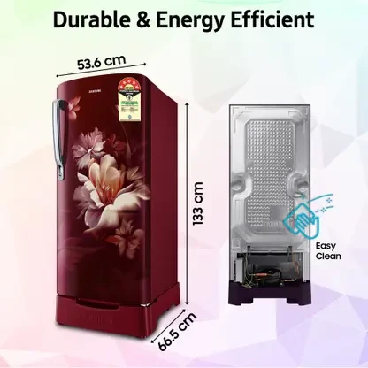 Samsung 183 LTR 3 STAR DIRECT COOL REFRIGERATOR RR20D1823RZ/HL MIDNIGHT BLOSSOM RED