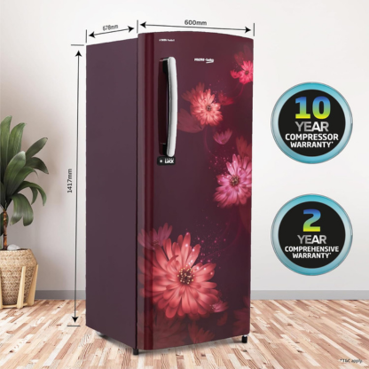 Voltas Beko 210 LTR 3 STAR DIRECT COOL REFRIGERATOR RDC245C / W0DWE0M000UGD DAHLIA WINE