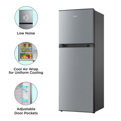 Midea 233 LTR 2 STAR FROST FREE DOUBLE DOOR REFRIGERATOR MDRT359FGI50 CRYSTAL SILVER
