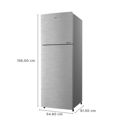 Haier 240 LTR 2 STAR FROST FREE DOUBLE DOOR REFRIGERATOR HRF-2902EBS-P BRUSHLINE SILVER