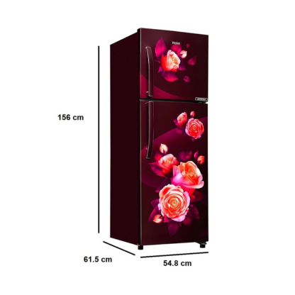 Haier 240 LTR 2 STAR FROST FREE DOUBLE DOOR REFRIGERATOR HRF-2902CRR-P MAROON