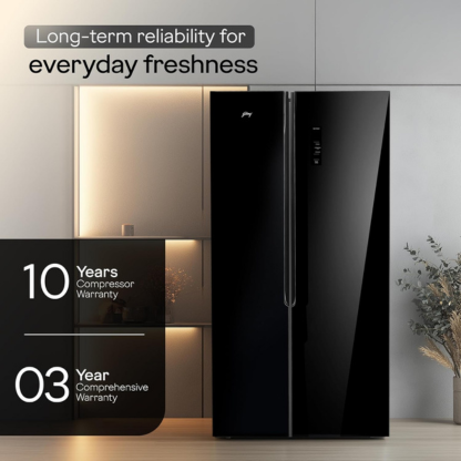Godrej 600 LTR 3 STAR FROST FREE SIDE BY SIDE REFRIGERATOR RS EONVELVET 646C RIT OP BK OPERA BLACK