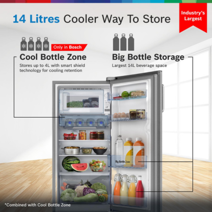 BOSCH 187 LTR 3 STAR DIRECT COOL REFRIGERATOR CST18S23NI FINE STEEL