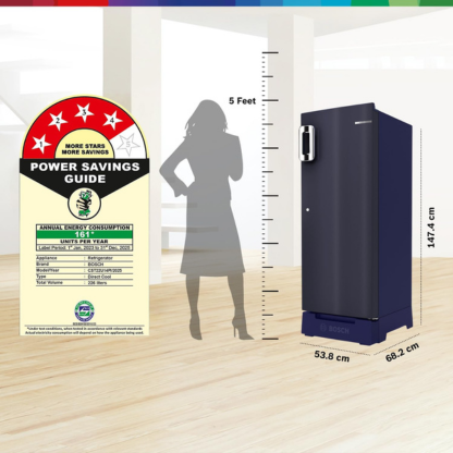 BOSCH 226 LTR 4 STAR DIRECT COOL REFRIGERATOR CST22U14PI DARK LAKE