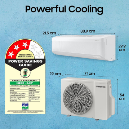 SAMSUNG 1.5 TON 3 STAR WI-FI SMART INVERTER SPLIT AC AR60F19D1XWNNA