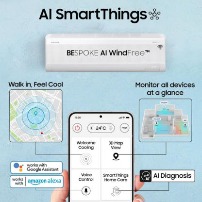 SAMSUNG 1.5 TON 3 STAR WI-FI SMART INVERTER SPLIT AC AR60F19D1XWNNA