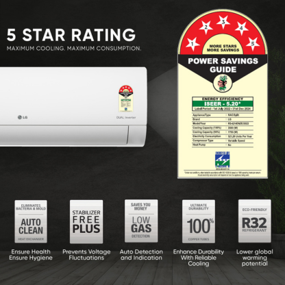 LG 1.0 TON 5 STAR INVERTER SPLIT AC US-Q14ENZE