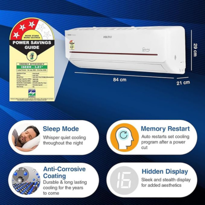 VOLTAS 1.5 TON 3 STAR NO-INVERTER SPLIT AC S183 VECTRA PRISM NON